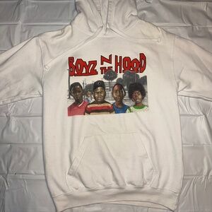 Boyz N The Hood graphic print white hoodie size Medium